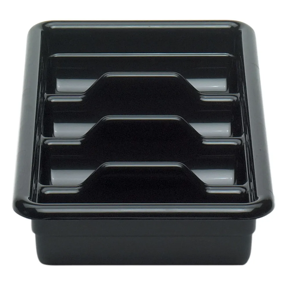Cambro 1120CBR110 Cutlery Box, 11-3/8"L x 20-7/16"W x 3-3/4"H, 4-Compartment, Hi-Impact Plastic, Black