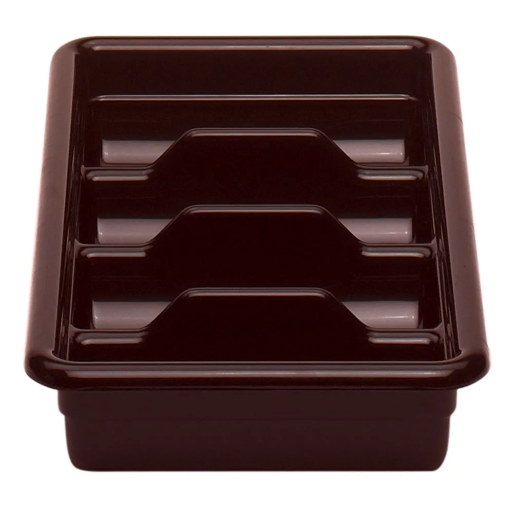 Cambro 1120CBR131 Cutlery Box, 11-3/8"L x 20-7/16"W x 3-3/4"H, 4-Compartment, Hi-Impact Plastic, Dark Brown