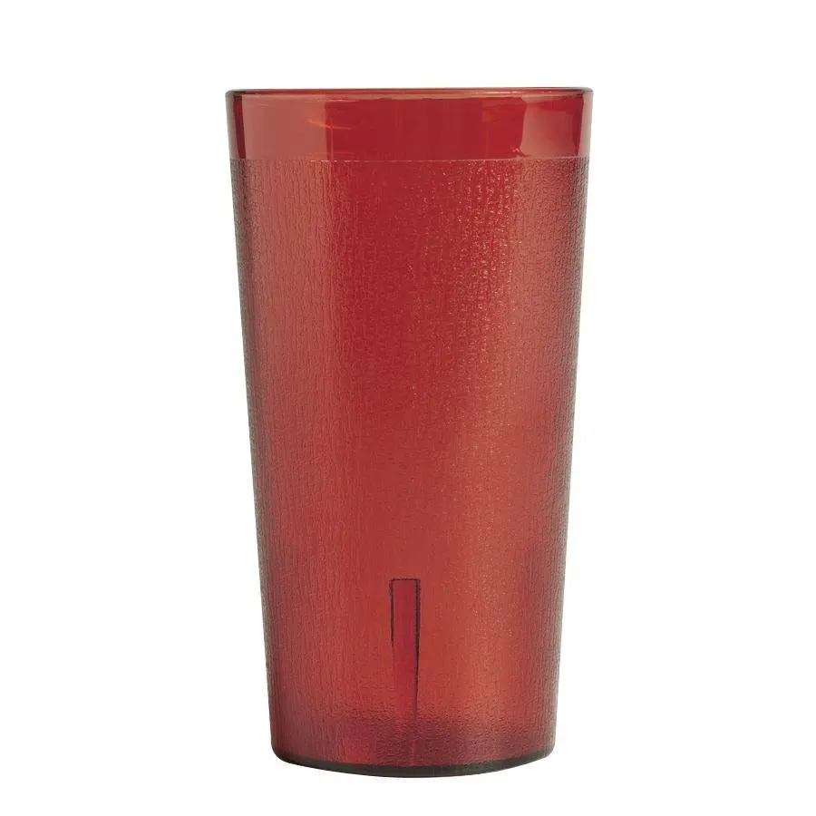Cambro 1200P156 Colorware Tumbler, 12.6 oz Ruby Red Textured SAN Plastic, Dishwasher Safe - 72/Case