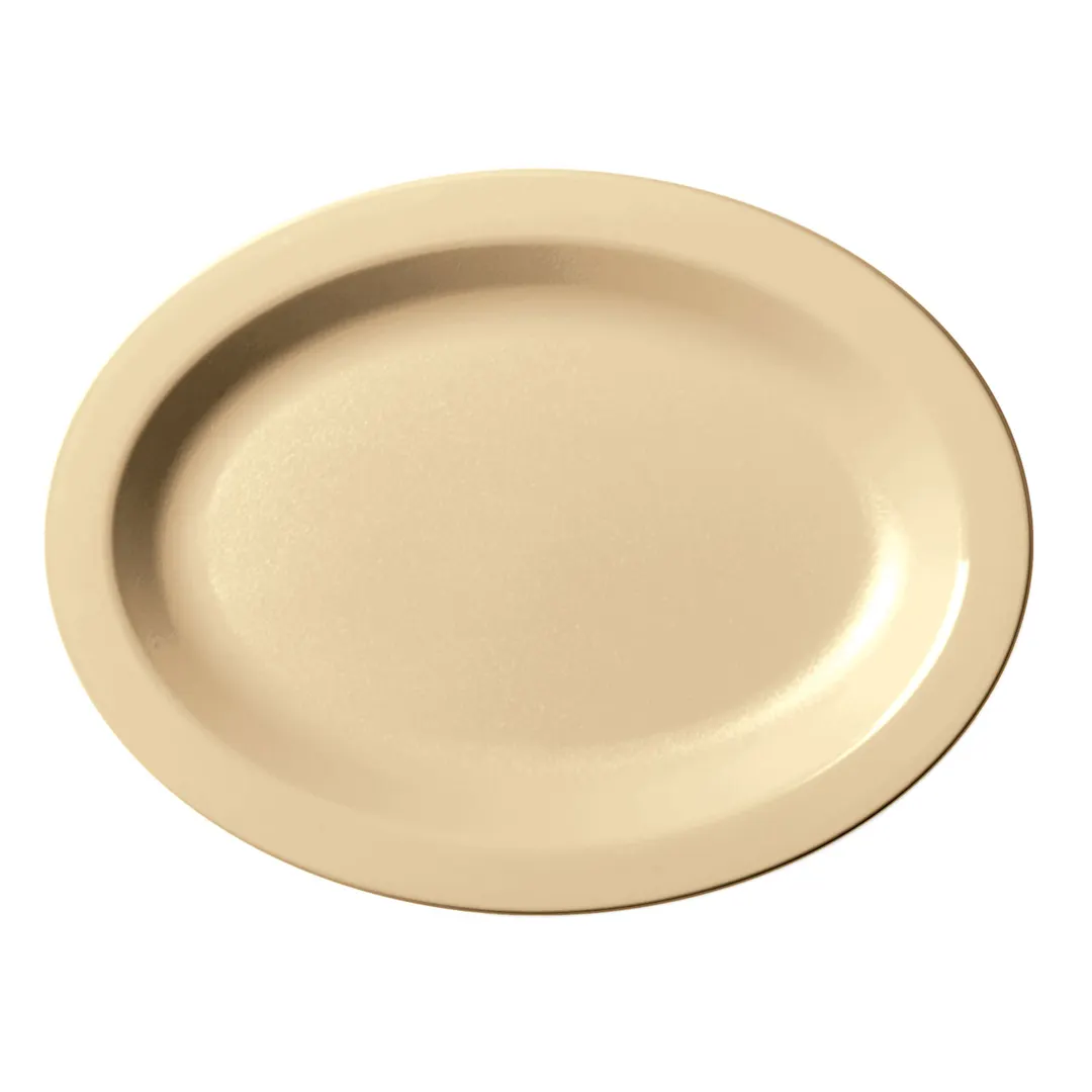 Cambro 120CWP133 Plastic Platter – 12" x 9" Oval Beige Polycarbonate, Glossy Scratch‑Resistant Finish