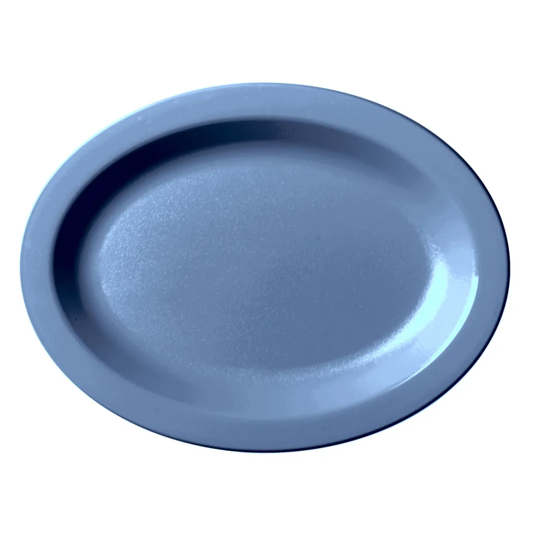 Cambro 120CWP401 Camwear® Oval Platter, 12" x 9" Slate Blue Polycarbonate, Finish, Scratch‑Resistant