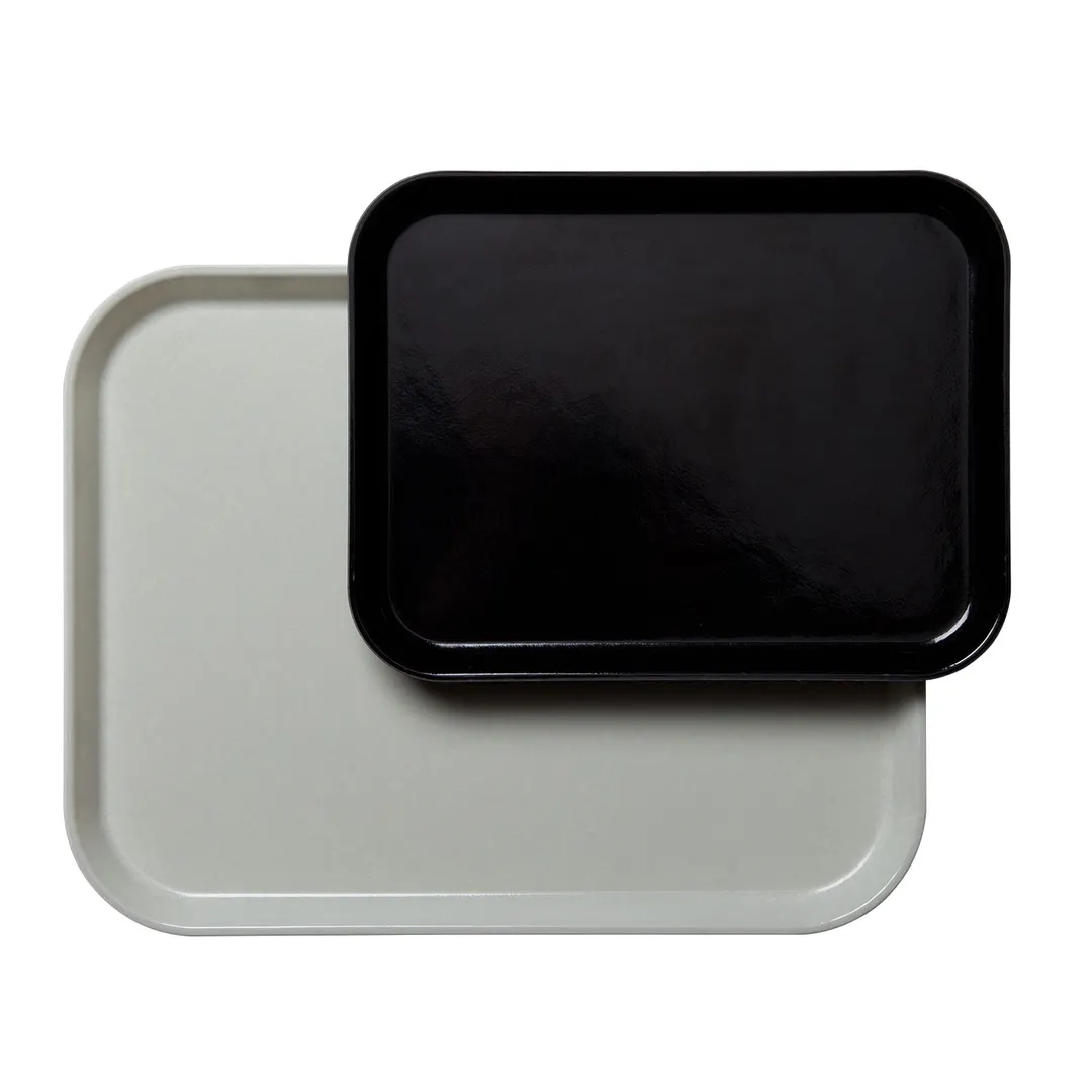 Cambro 1216CL110 - 12" x 16-5/16" Black Fiberglass Rectangular Tray, NSF, Dishwasher Safe