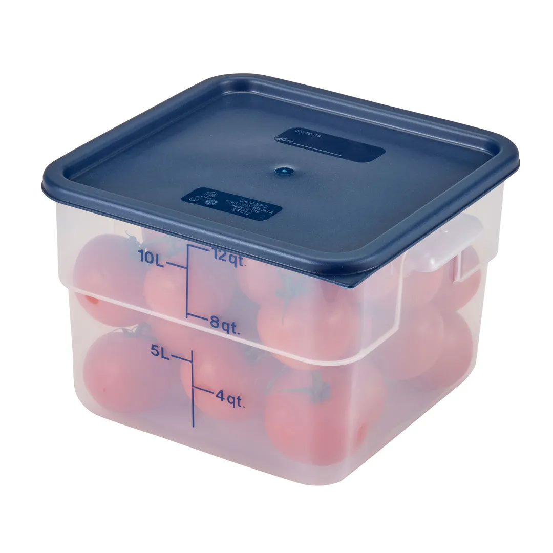 Cambro 12SFSPP190 Container 12 Qt, 11-1/4"L x 12-1/4"W x 8-5/16"H, PP Handles, NSF Dishwasher Safe