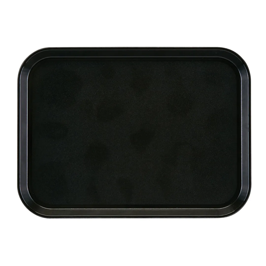 Cambro 1318110 Rectangular Tray, 12.6" x 17.75" x 0.69" Fiberglass, Black, NSF, Dishwasher Safe