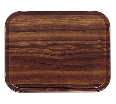 Cambro 1318308 Rectangular Tray, 12‑5/8" x 17‑3/4" Fiberglass, Burma Teak Color, NSF/Dishwasher Safe