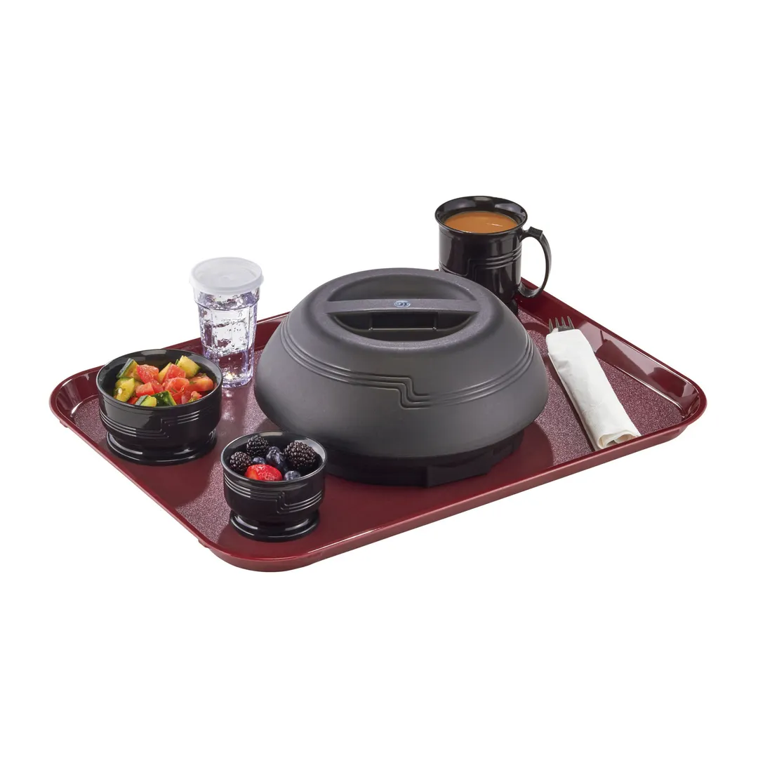Cambro 1418CWNS488 Rectangular 14" x 18" Cranberry Polycarbonate Tray, Non‑Skid Lugs, NSF