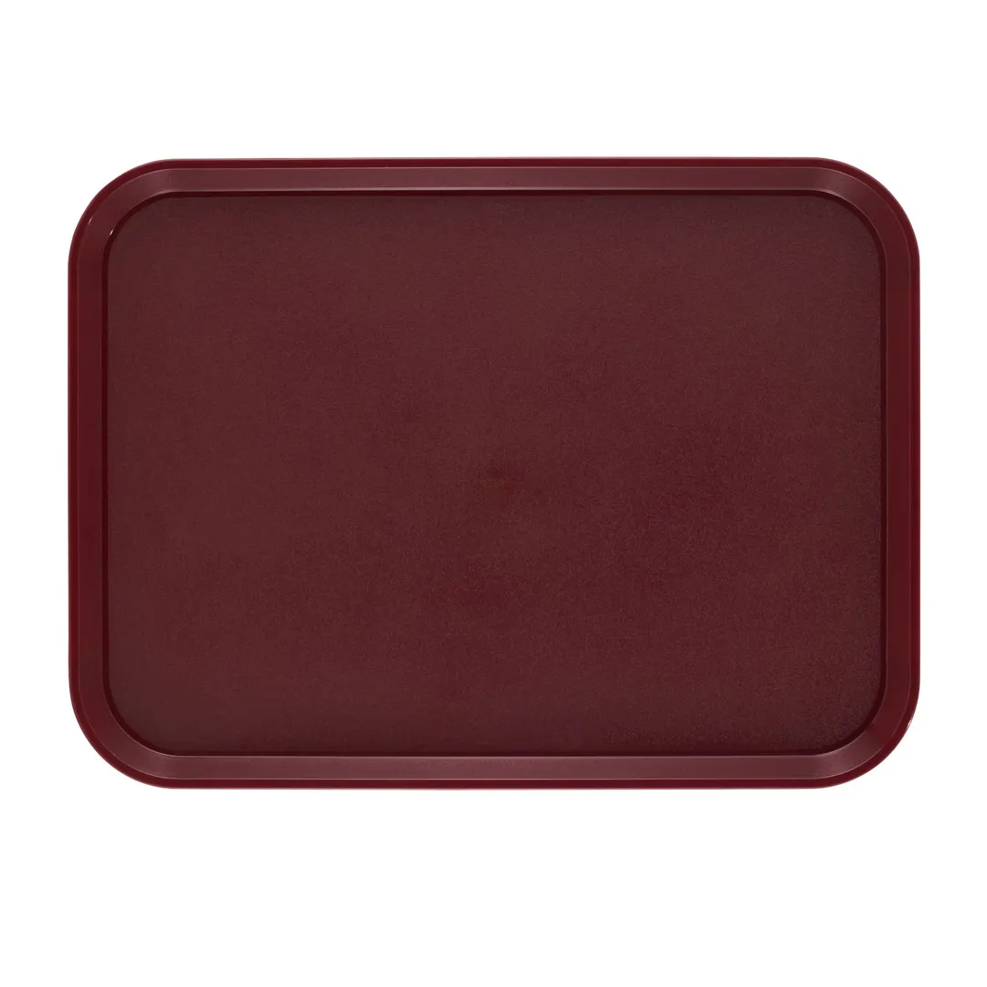 Cambro 1418CWNS488 Rectangular 14" x 18" Cranberry Polycarbonate Tray, Non‑Skid Lugs, NSF