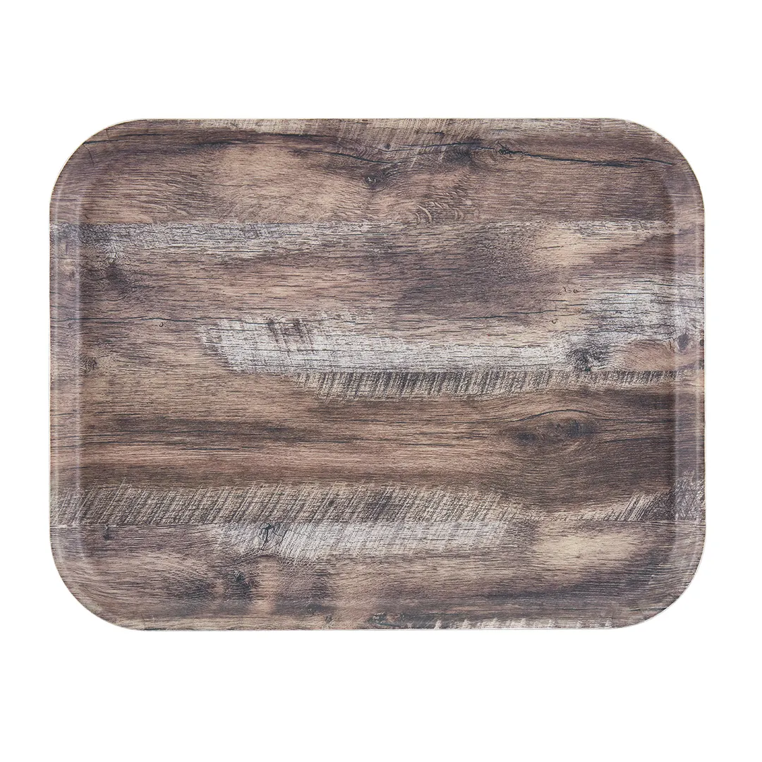 Cambro 1418DC825 Rectangular Tray, 18" X 14", Dark Oak Fiberglass, Brown, NSF, Dishwasher Safe