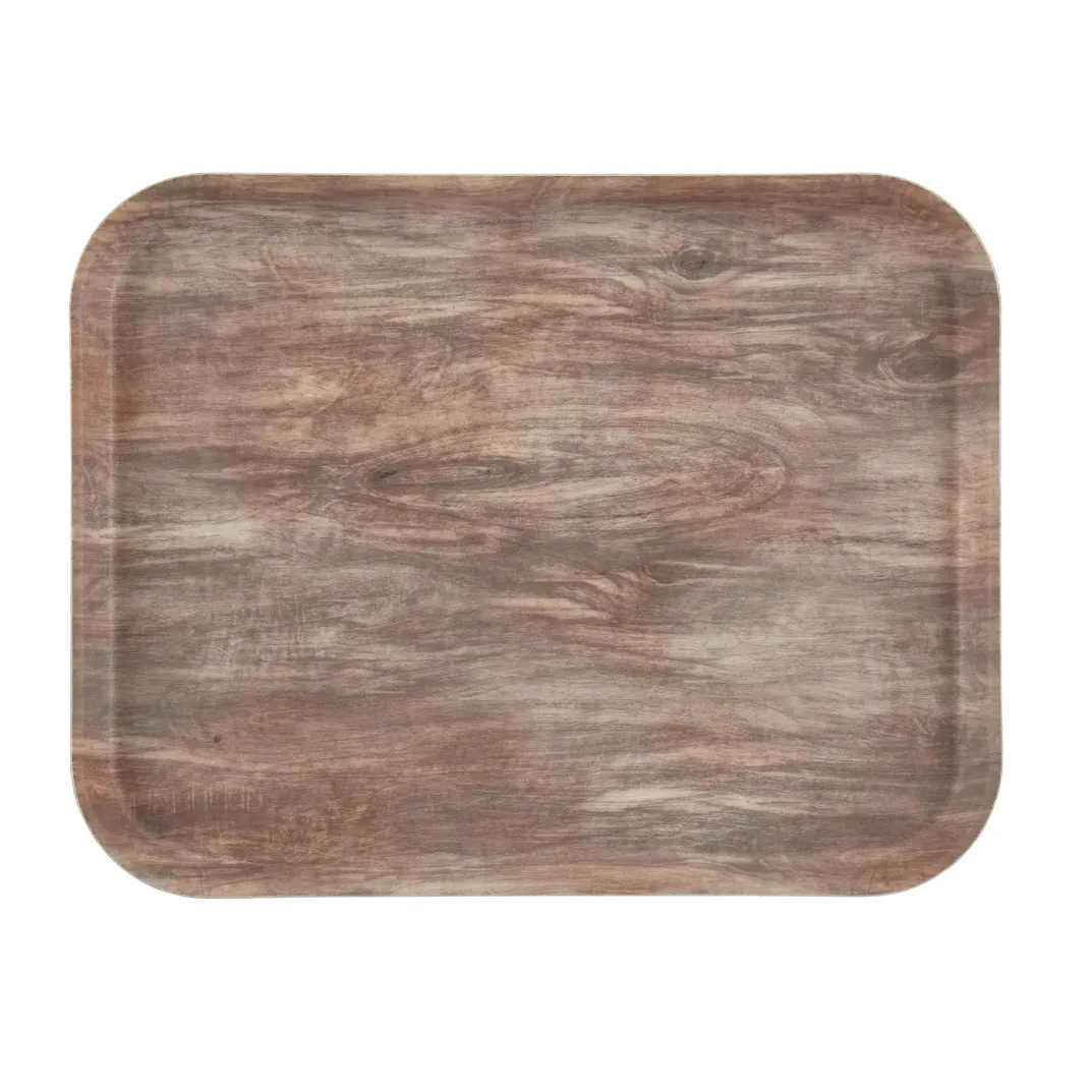 Cambro 1418DC830 Camtray Rectangular Tray, 18" x 14", Oak Brown Fiberglass, Dishwasher Safe