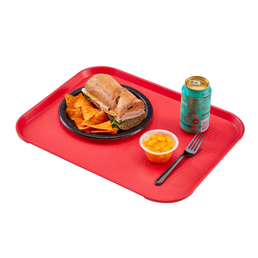 Cambro 1418FF163 Fast Food Tray, 13-13/16" x 17-3/4" Polypropylene, Red, NSF, Dishwasher Safe