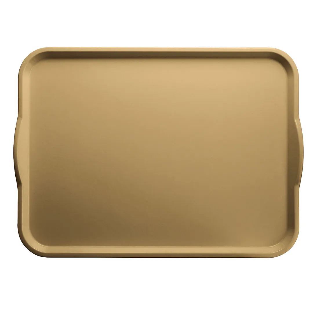 Cambro 1418H514 Dietary Tray, 14" x 18" Rectangular Fiberglass, Earthen Gold, NSF, High Impact
