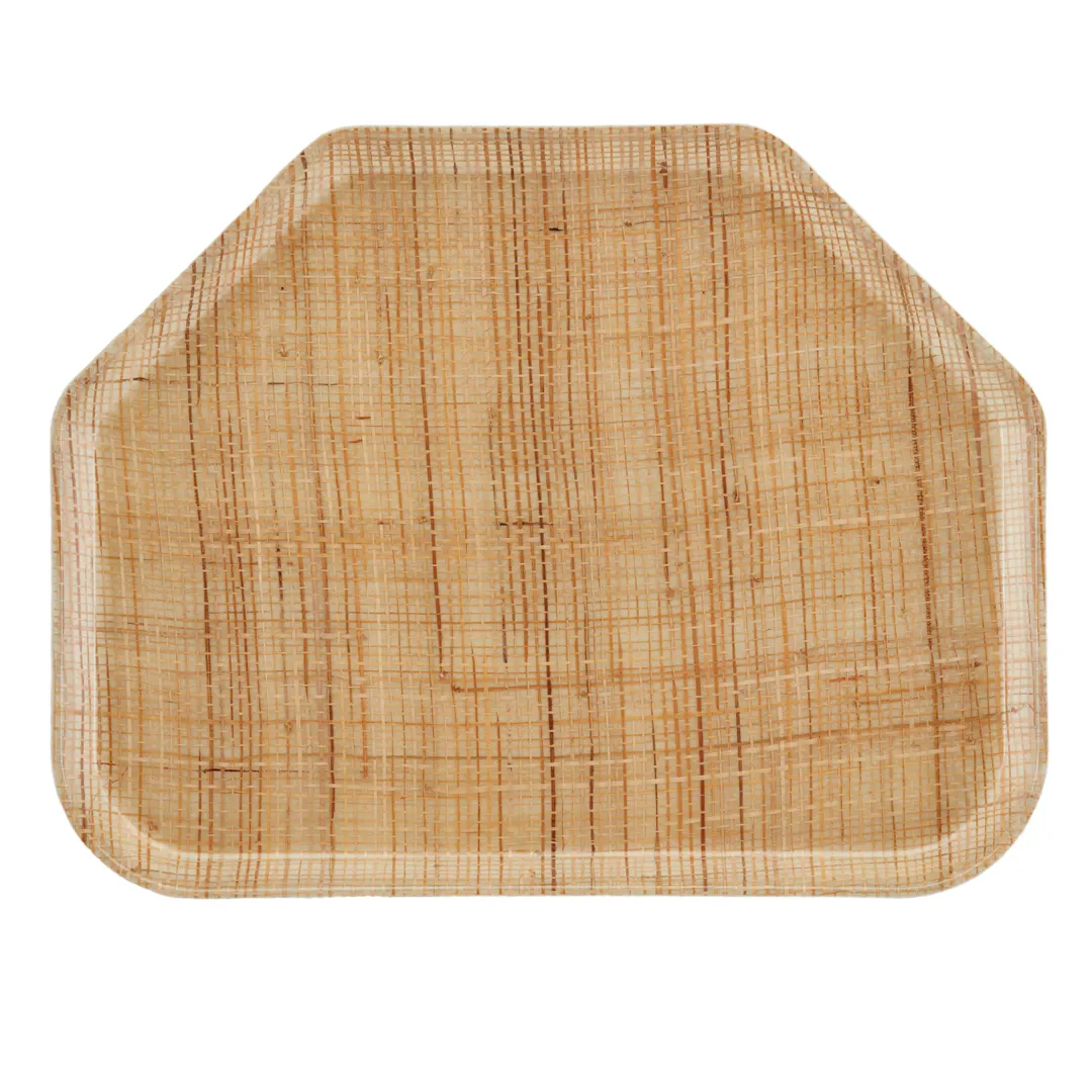 Cambro 1418TR204 Trapezoid Tray, 14" x 18" Fiberglass, Wood Color, NSF, Dishwasher Safe, Made in USA