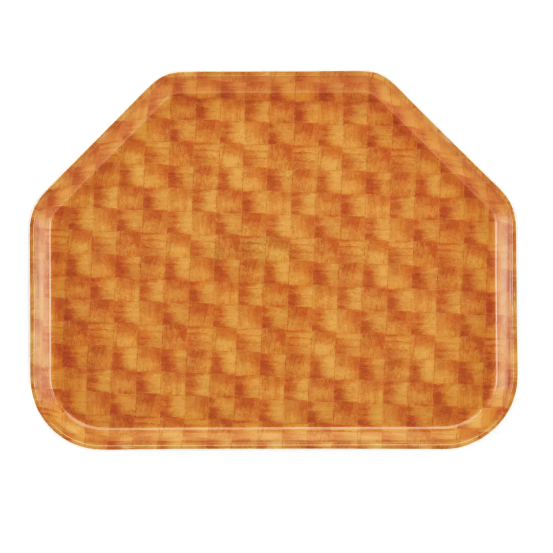 Cambro 1418TR302 Camtray Trapezoid Tray, 14" x 18", Fiberglass, Wood‑Design Color, Made in USA