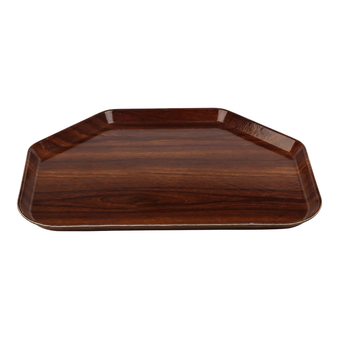 Cambro 1418TR308 Camtray Trapezoid Tray, 14" x 18", Fiberglass, Wood Color