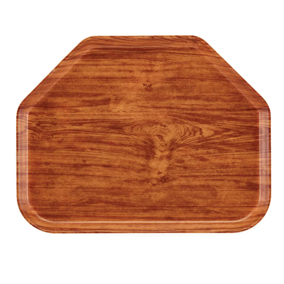 Cambro 1418TR309 Camtray Trapezoid Tray, 14" x 18", Fiberglass, Java Teak Finish, NSF, Made in USA