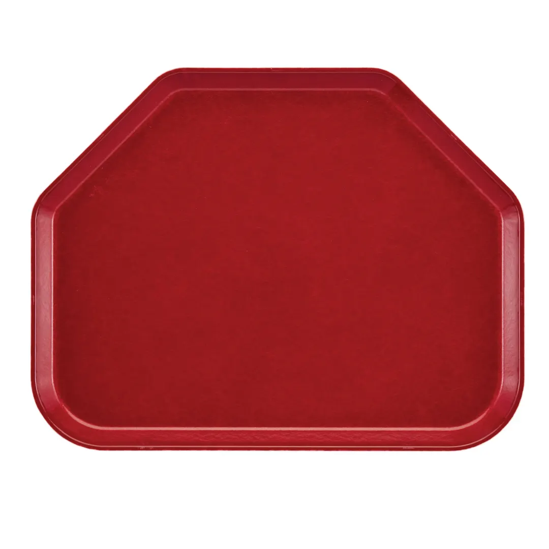 Cambro 1418TR505 Trapezoid Serving Tray, 14" x 18", Cherry Red Fiberglass, NSF, Dishwasher Safe