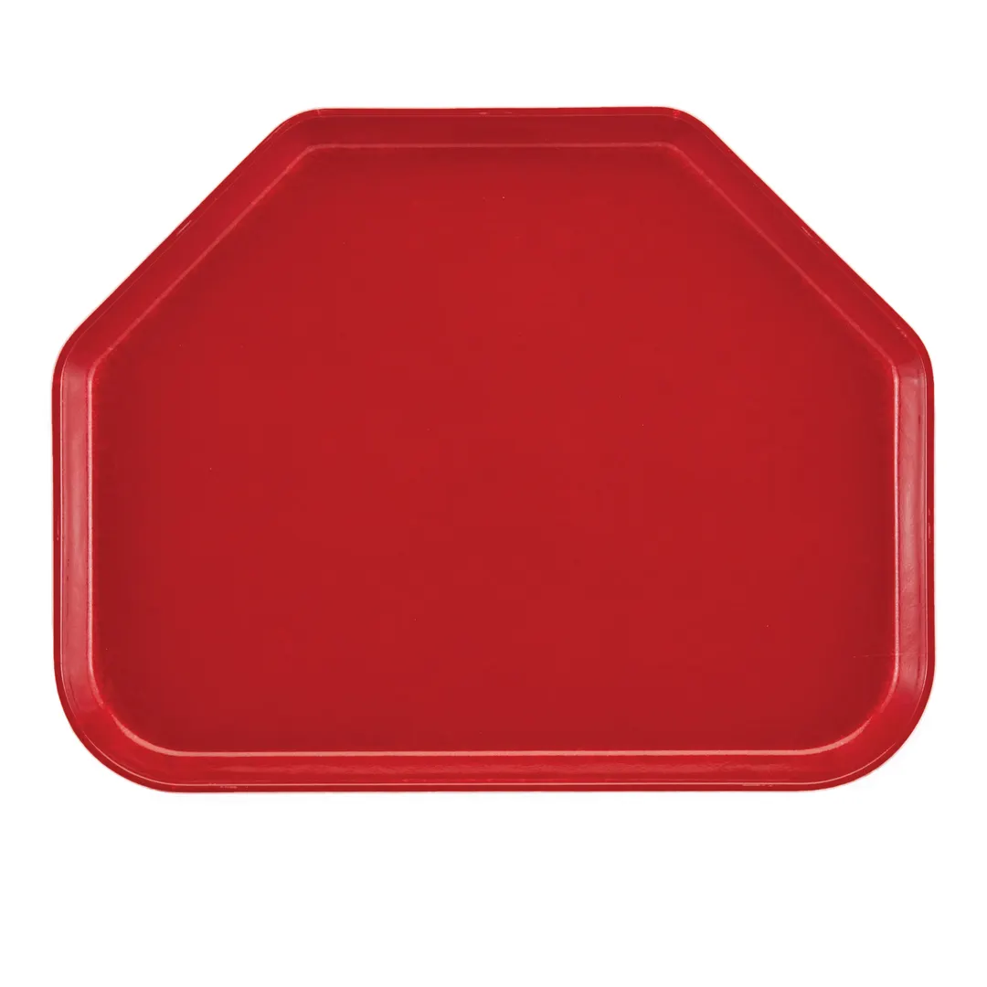 Cambro 1418TR521 Camtray Trapezoid Tray, 14" x 18", Fiberglass Red, Dishwasher Safe, NSF, USA