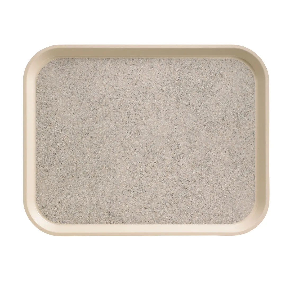 Cambro 1418VC380 Rectangular Tray 14" x 18" Ivory Sahara Fiberglass Non‑Skid Dishwasher‑Safe NSF USA