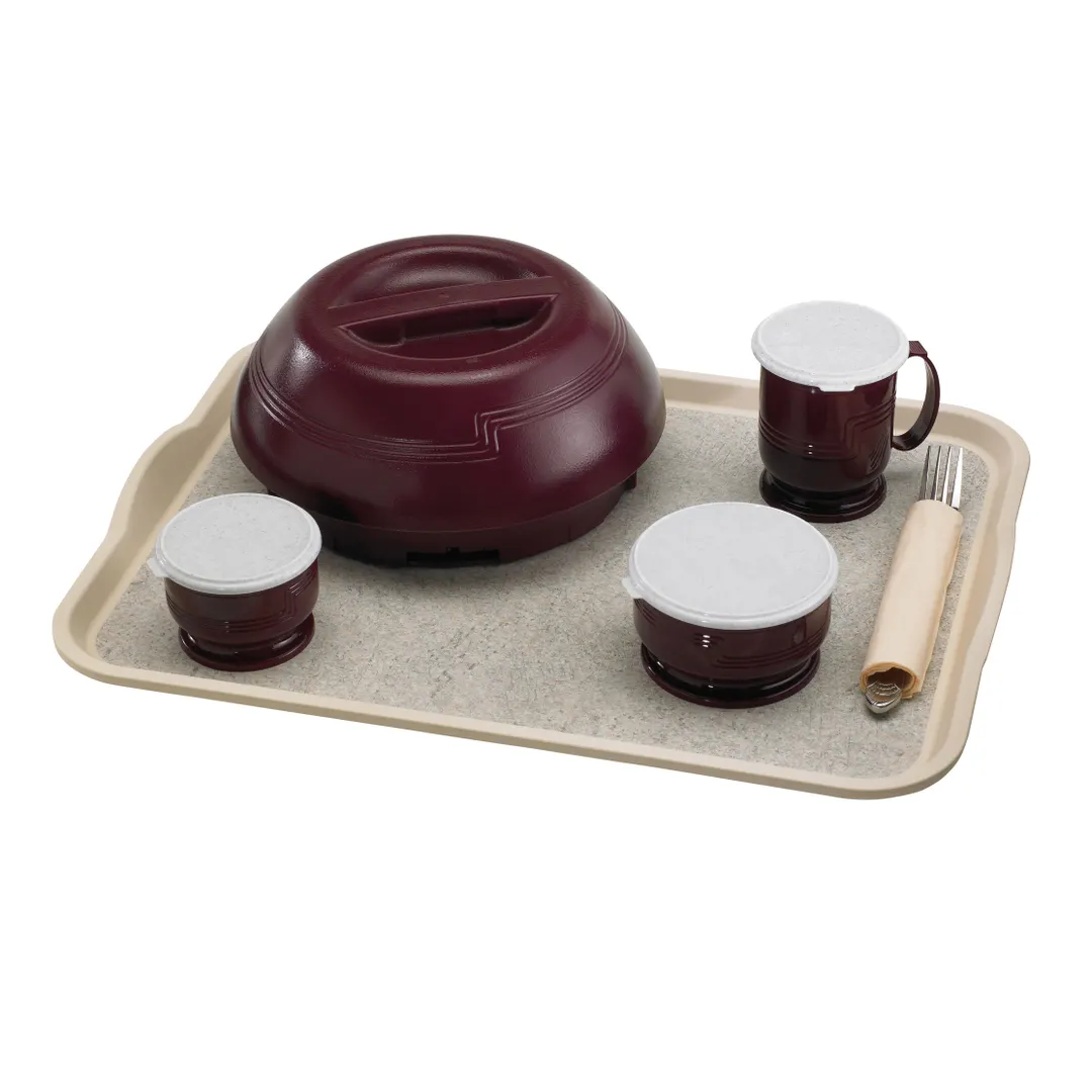 Cambro 1418VCH380 Camtray Rectangular Tray, 14" x 18", Ivory Sahara Pattern, Dishwasher Safe