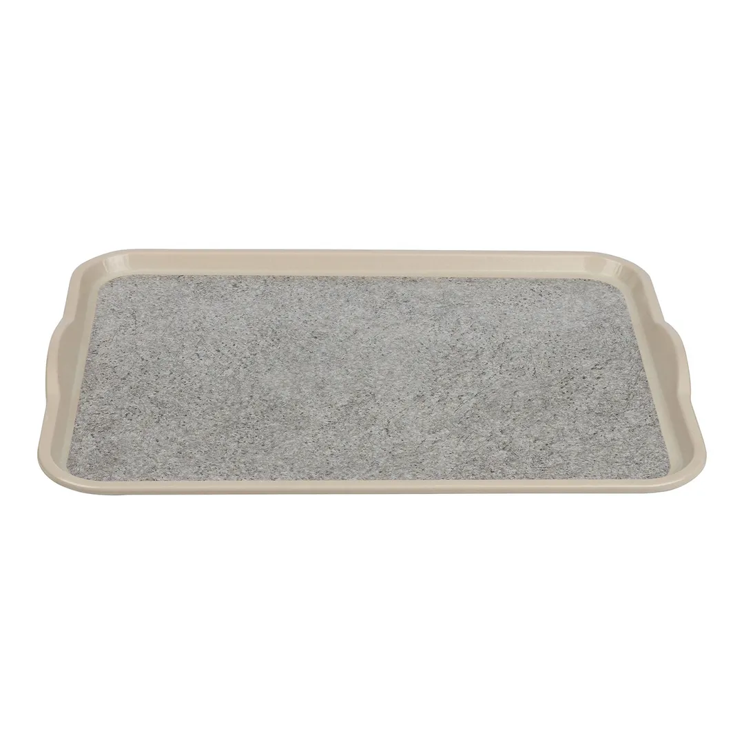 Cambro 1418VCH380 Camtray Rectangular Tray, 14" x 18", Ivory Sahara Pattern, Dishwasher Safe