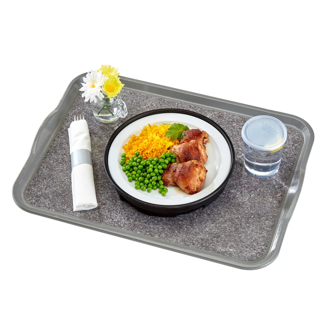 Cambro 1418VCH381 Rectangular Tray, 14" X 18" Gray With Titan, Fiberglass, Handles, Dishwasher Safe