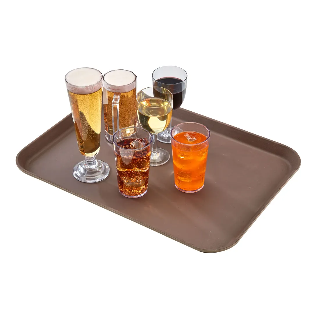Cambro 1520CT138 Rectangular Tray, 15" x 20-1/4" Tan Fiberglass, Non‑Skid, Dishwasher Safe, NSF Certified