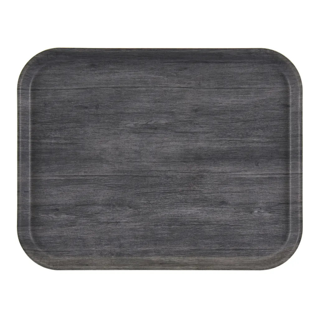 Cambro 1520DC815 Food Tray, 20" x 15" Rectangular Fiberglass, Charcoal Gray Textured, NSF