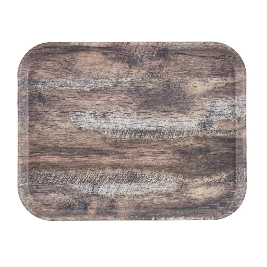 Cambro 1520DC825 Rectangular Tray, 20" x 15", Dark Oak Fiberglass, Brown, NSF, Dishwasher Safe, USA