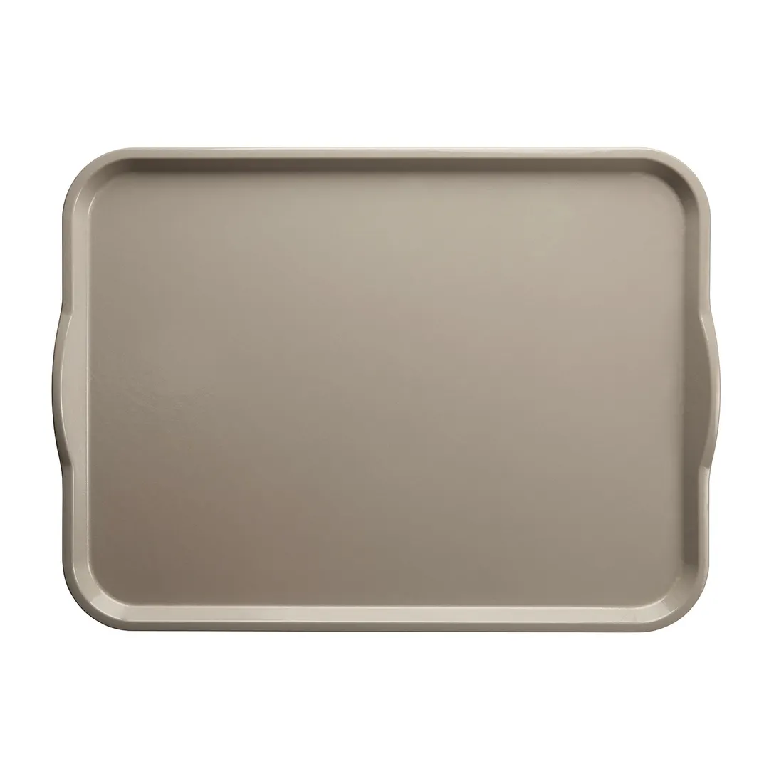 Cambro 1520H107 Rectangular Tray, 15" x 20", Gray Fiberglass with Handles, NSF Certified