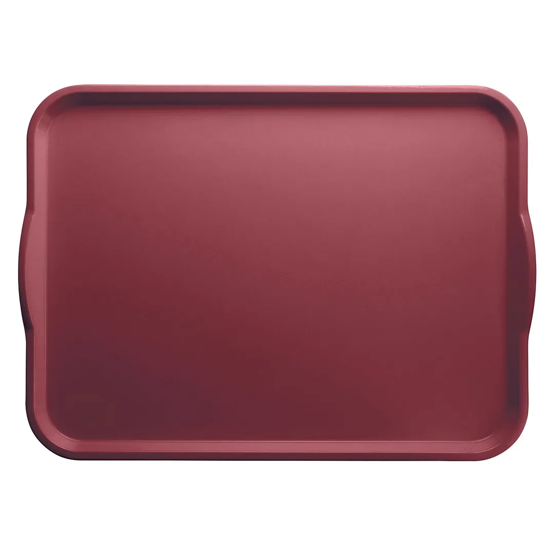 Cambro 1520H410 Rectangular Tray, 15" x 20" Fiberglass, Raspberry Cream, Handles, NSF, Made in USA