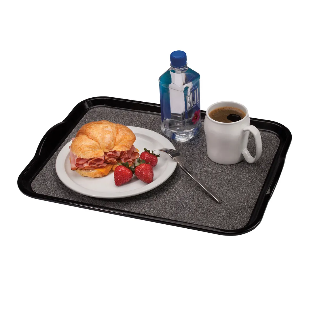 Cambro 1520VCRST382 Tray, 15" x 20", Black Pebbled, Non-Skid Plastic, Dishwasher Safe