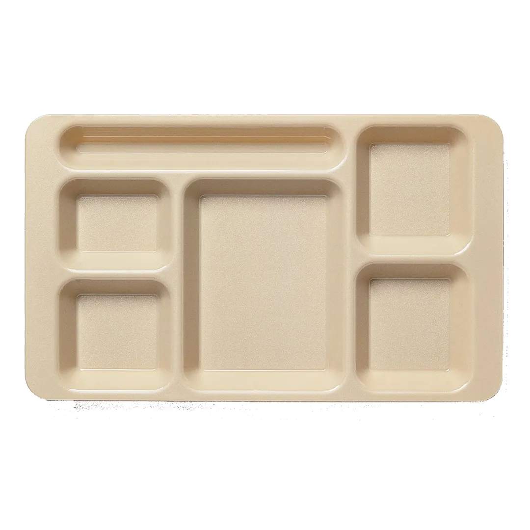 Cambro 1596CW431 - 6-Compartment Rectangular Tray, 9" x 15", Blue Polycarbonate, Dishwasher Safe