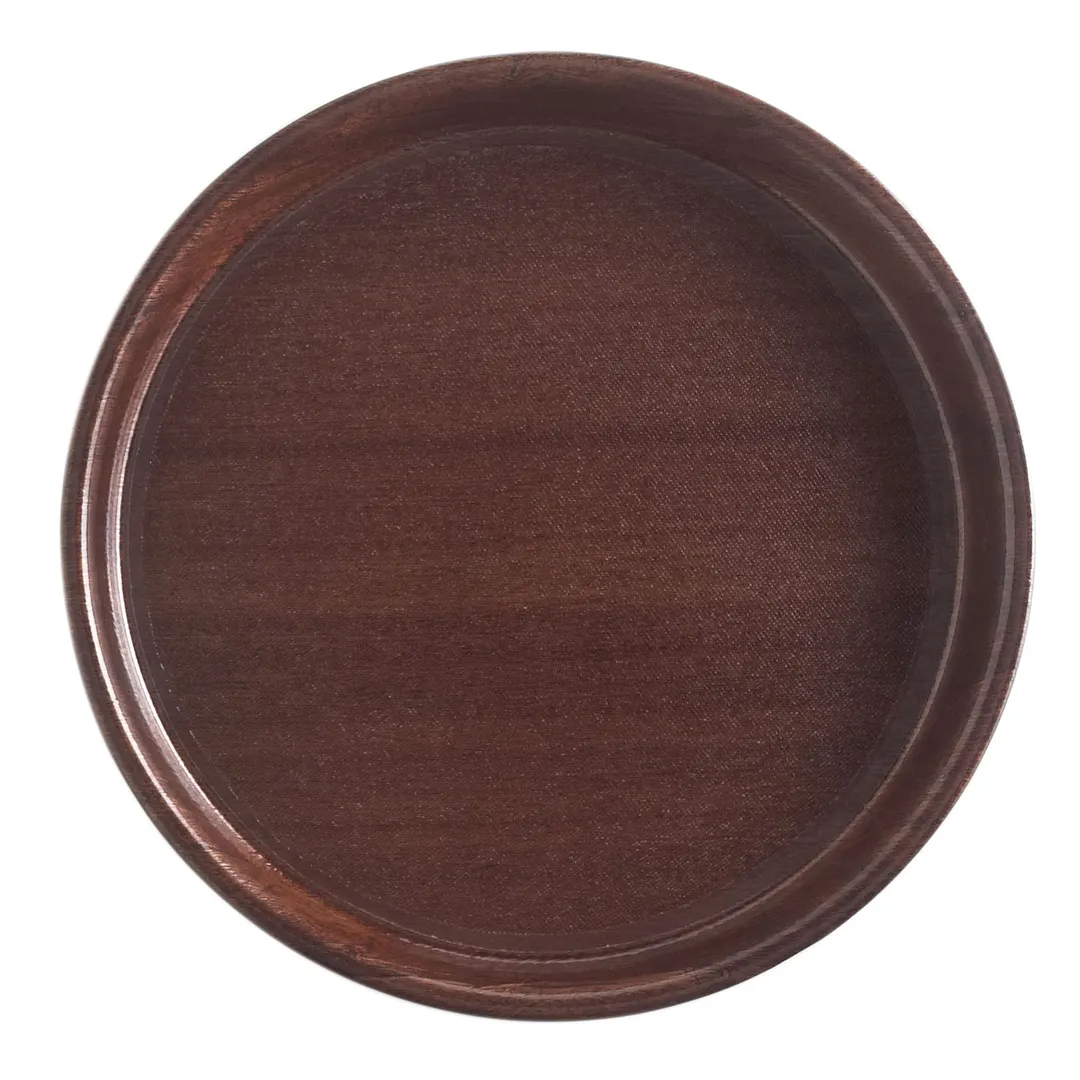 Cambro 1600308 Camtray, 16" Round Fiberglass Tray, Wood Designs Finish, NSF, Dishwasher Safe