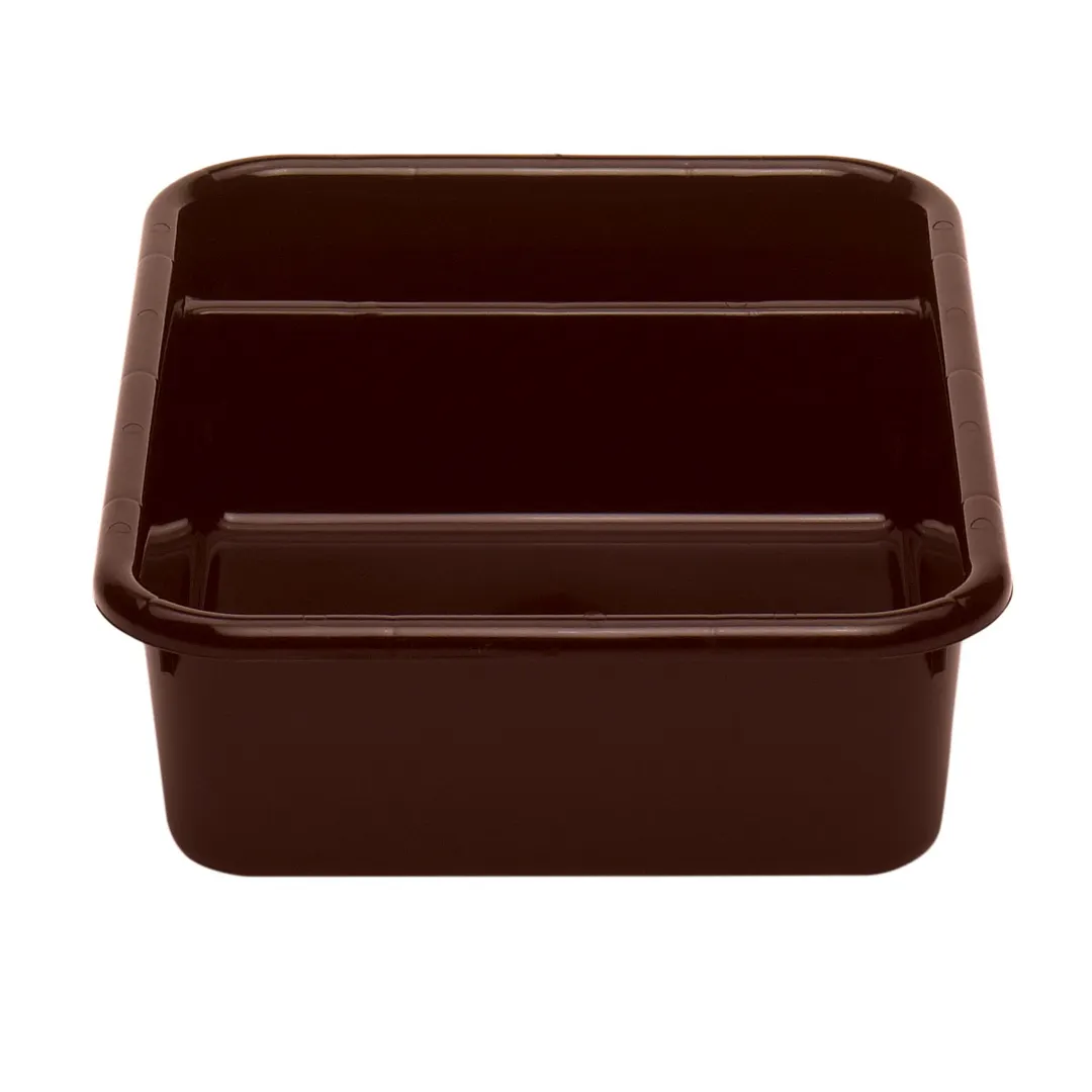 Cambro 1621CBP131 Cambox® Bus Box, 15-5/8"L x 20-1/2"W x 4-7/8"H, 2-Compartment, Hi-Gloss Plastic, Dark Brown