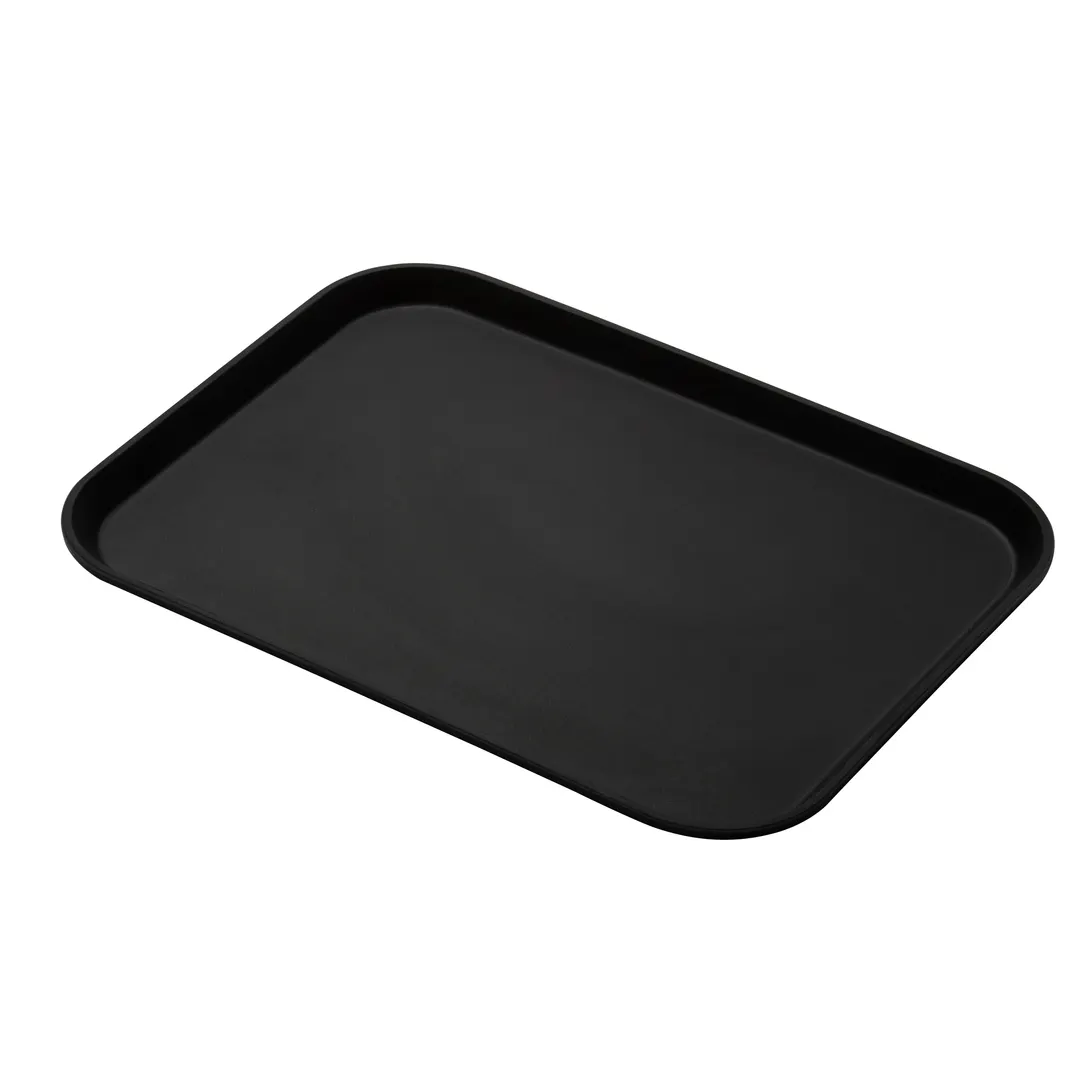 Cambro 1826CT110 Rectangular Serving Tray, 17‑13/16" x 25‑11/16" Black Fiberglass, Non‑Skid, NSF Certified
