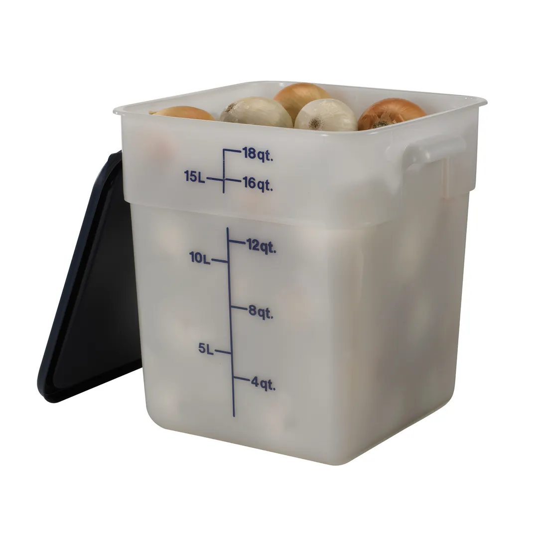 Cambro 18SFSP148 CamSquare 18‑qt Square Container, 11‑1/4"L×12‑1/4"W×12‑5/8"H, White PE