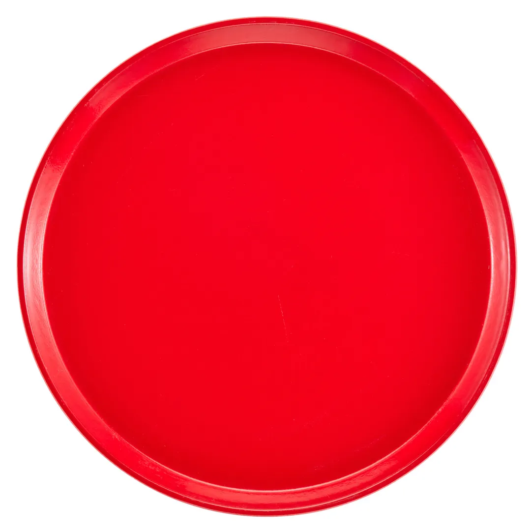 Cambro 1950521 Round 19-1/2" Fiberglass Tray, Dishwasher Safe, Red, NSF Certified