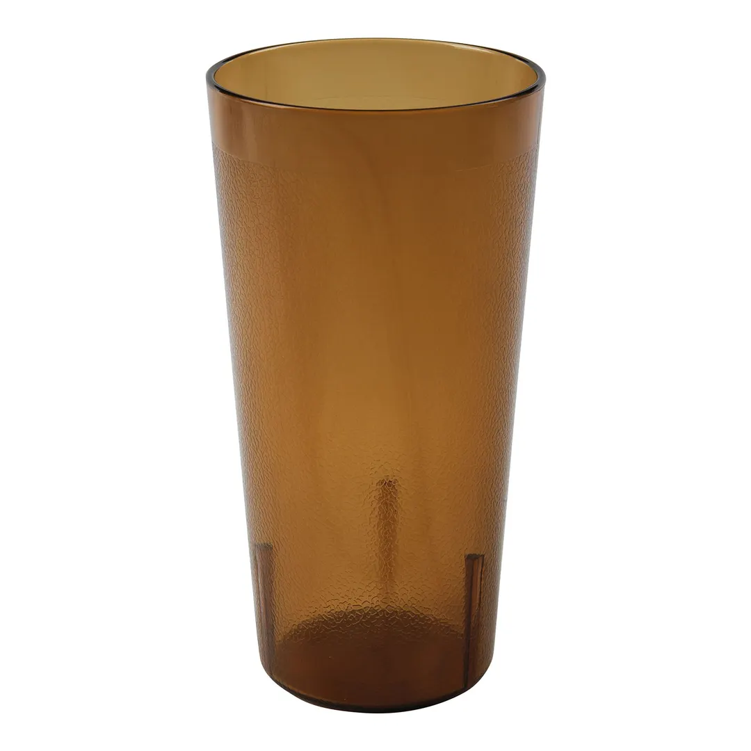 Cambro 2000P153 - Amber 22 oz SAN Tumbler, 3-3/8" Top Diameter, Textured Finish - 72/Case