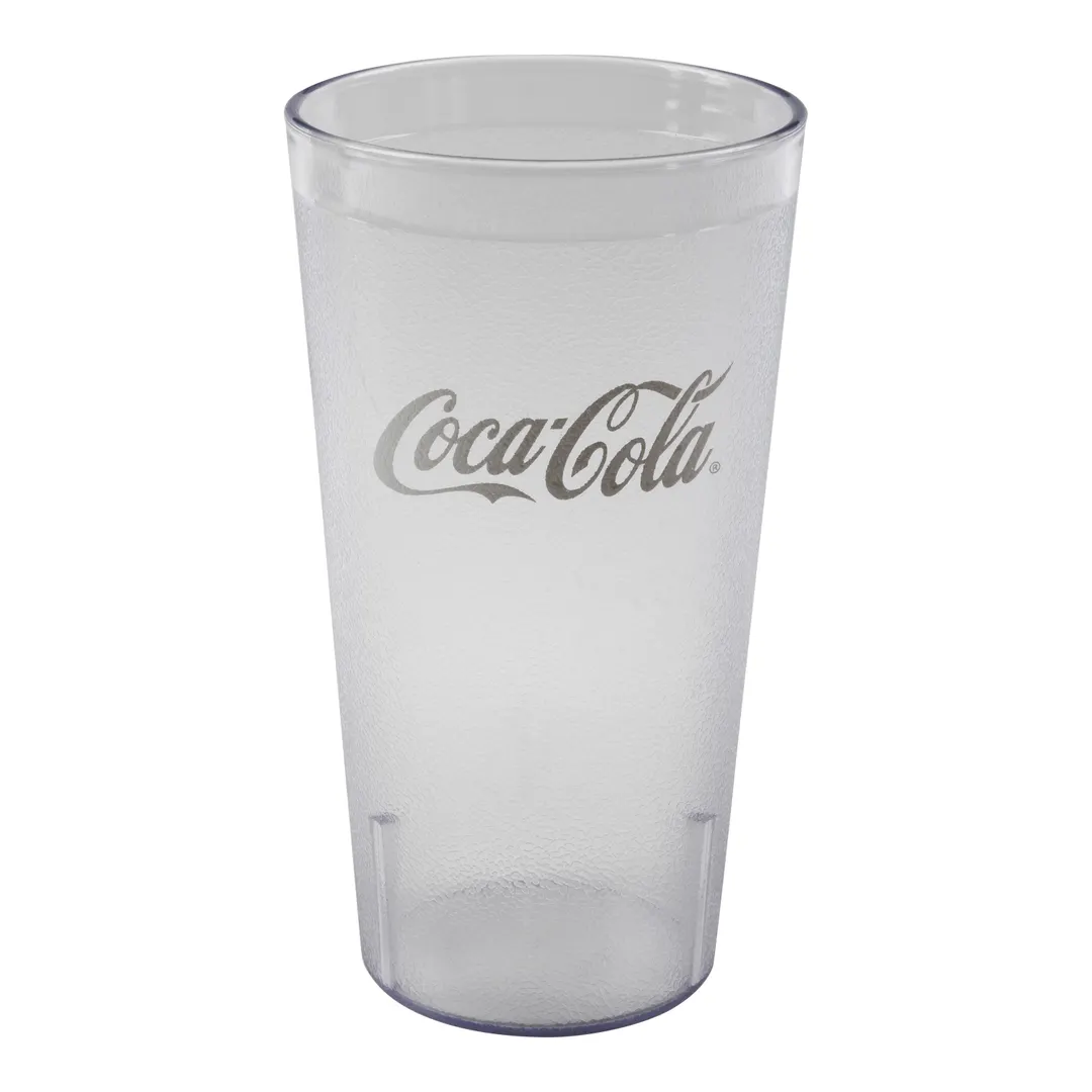 Cambro 20CC152 Clear Textured SAN Plastic Tumbler, 22 oz Capacity, 3‑3/8″ Top Diameter, Made in USA
