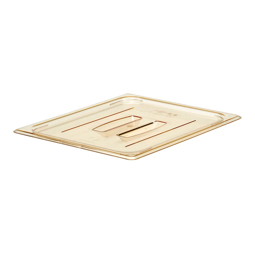 Cambro 20HPCH150 H‑Pan 1/2‑Size Amber Plastic Cover with Handle, Non‑Stick, -40°F to 300°F, NSF