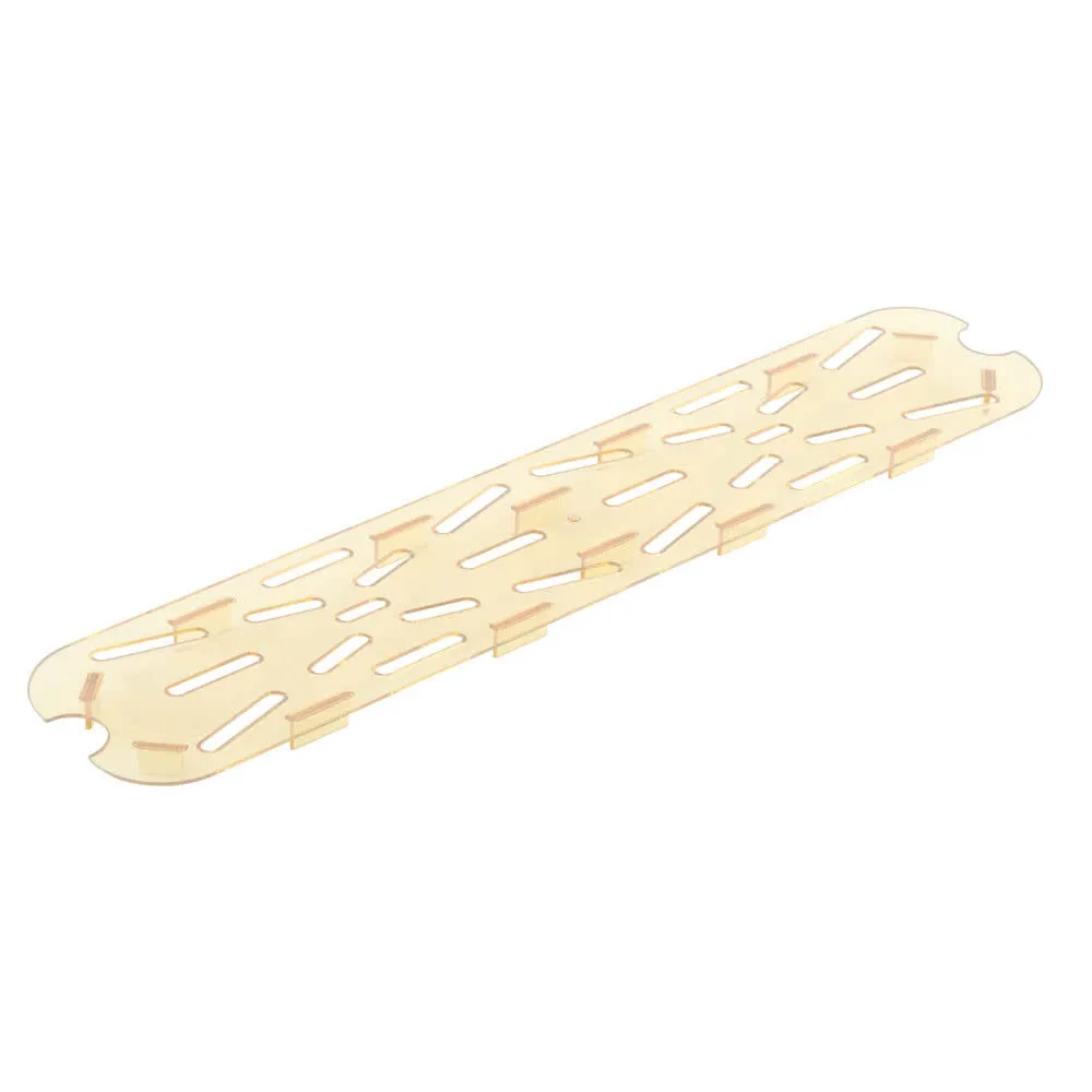 Cambro 20LPHPD150 H-Pan Drain Shelf - 1/2-Size Long Amber Plastic, -40°F to 300°F, NSF