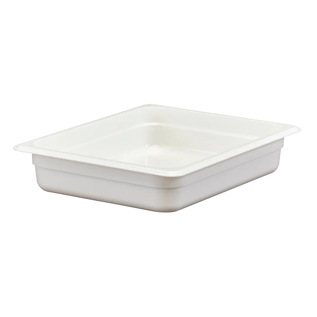 Cambro 22CW148 Food Pan, 1/2-Size 4.1 Qt, 2.5" Deep, White Polycarbonate, NSF