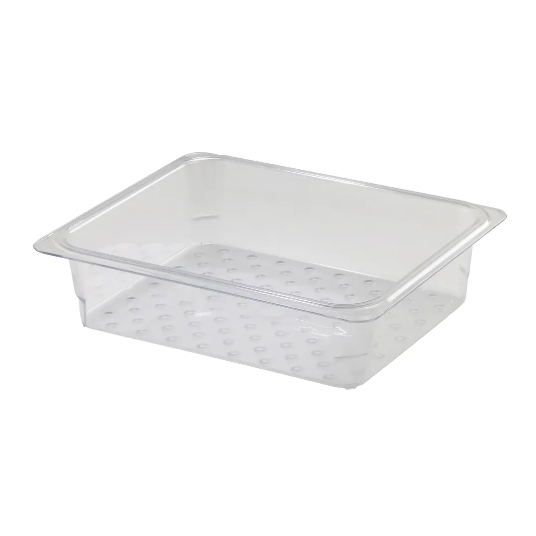 Cambro 23CLRCW135 Clear PC Colander, 10-7/16" x 12-3/4" x 3" Deep, Fits 1/2‑Size Food Pans, NSF