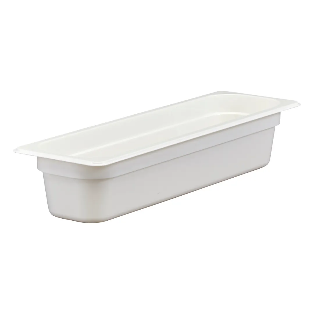 Cambro 24LPCW148 - 5.3 Qt (1/2 Size Long) Pan, 4" Deep Polycarbonate White, NSF