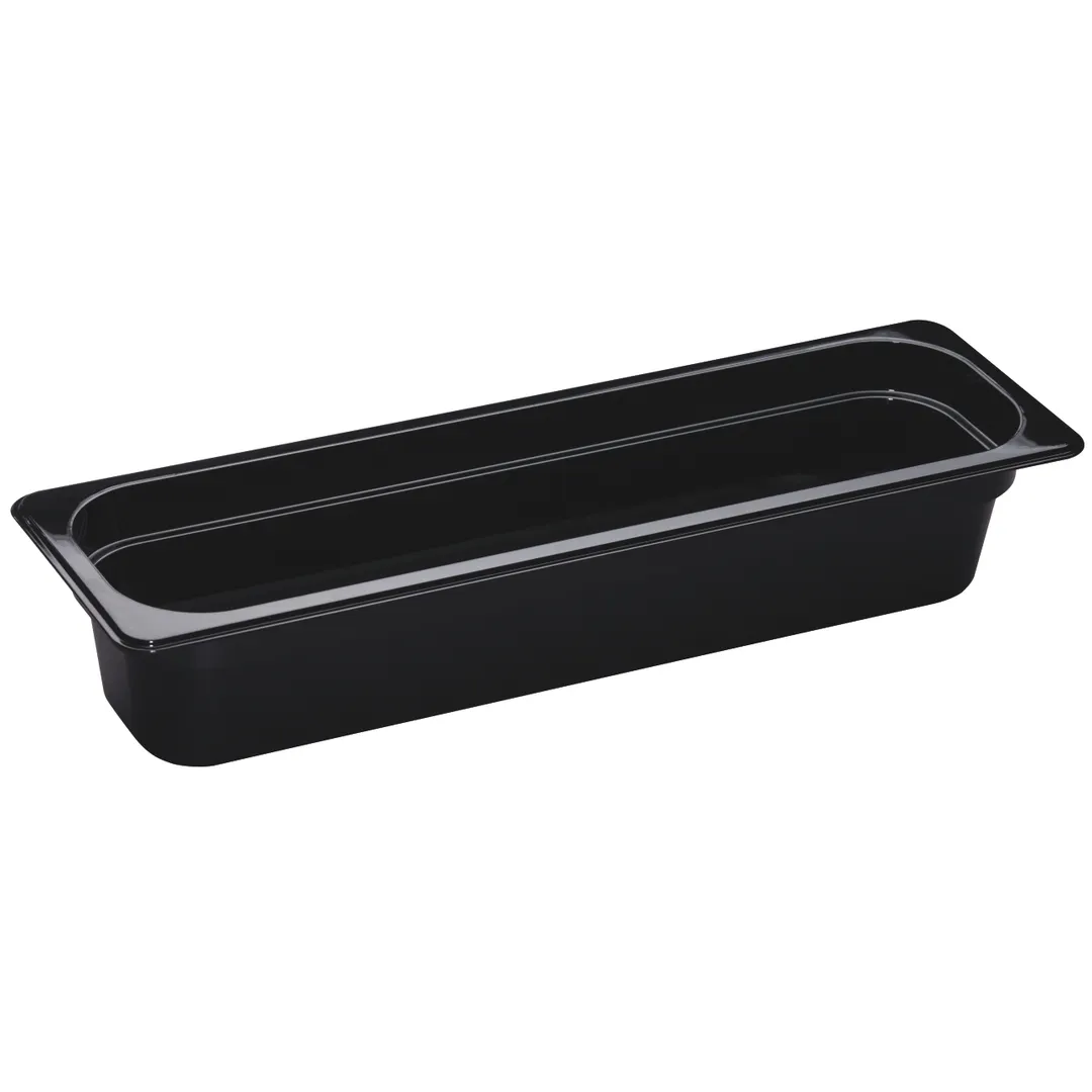 Cambro 24LPHP110 H‑Pan Food Pan, 1/2‑Size Long, 4″ Deep, Black Plastic, -40°F to 375°F, NSF