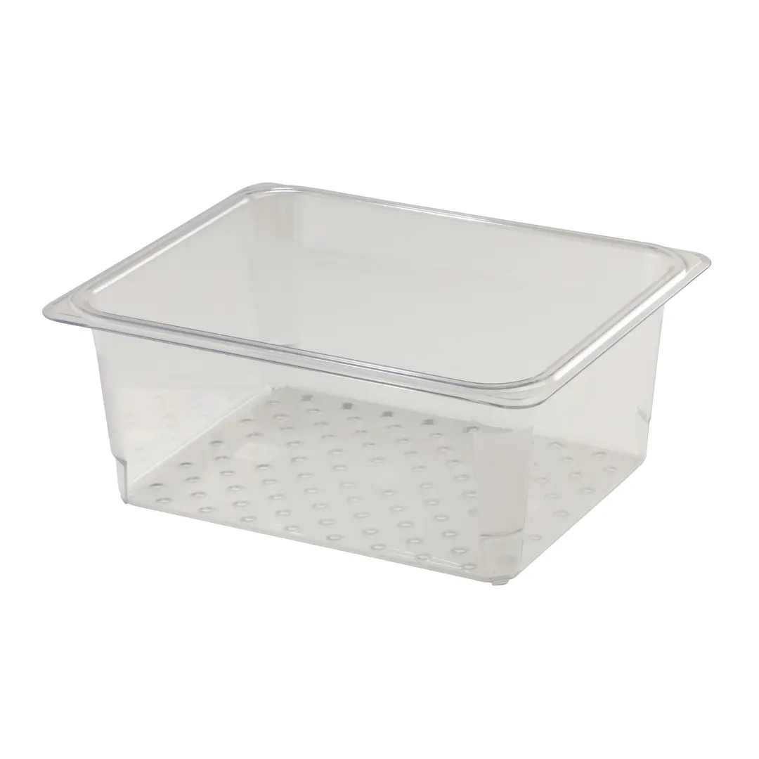 Cambro 25CLRCW135 - Clear Polycarbonate 1/2 Size Colander, 10-7/16" x 12-3/4" x 5" Deep, NSF