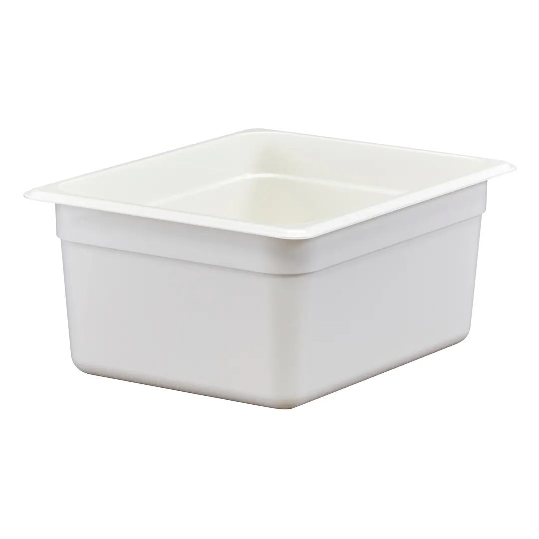 Cambro 26CW148 Camwear Food Pan, 9.4 Qt 1/2 Size, 6" Deep Polycarbonate White, NSF