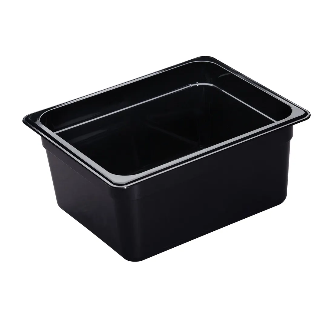 Cambro 26HP110 H‑Pan Pan, 1/2 Size, 6" Deep, Black Plastic, NSF, -40°F to 375°F