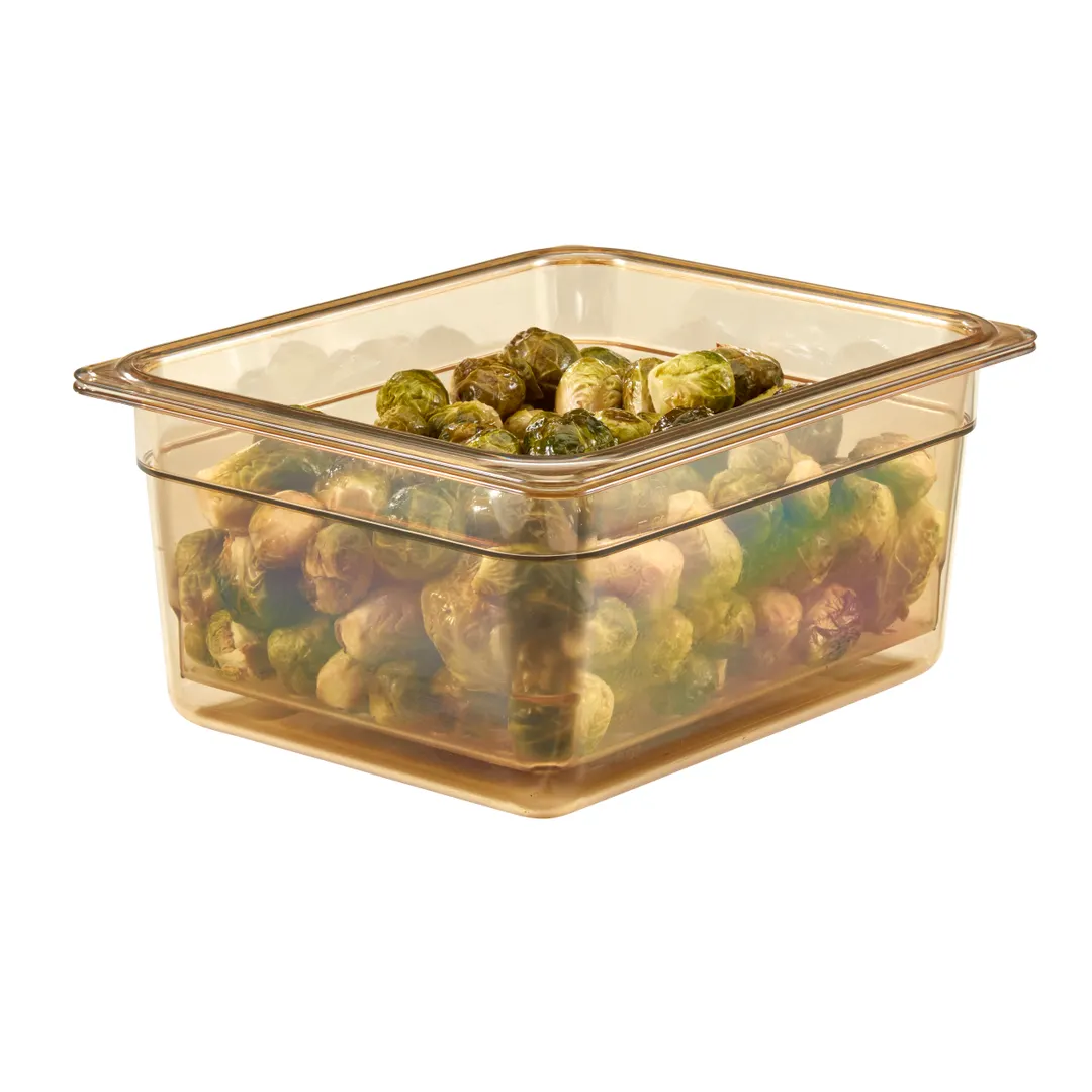 Cambro 26HP150 H-Pan 1/2 Size 6" Deep Amber Plastic, -40°F to 375°F, NSF