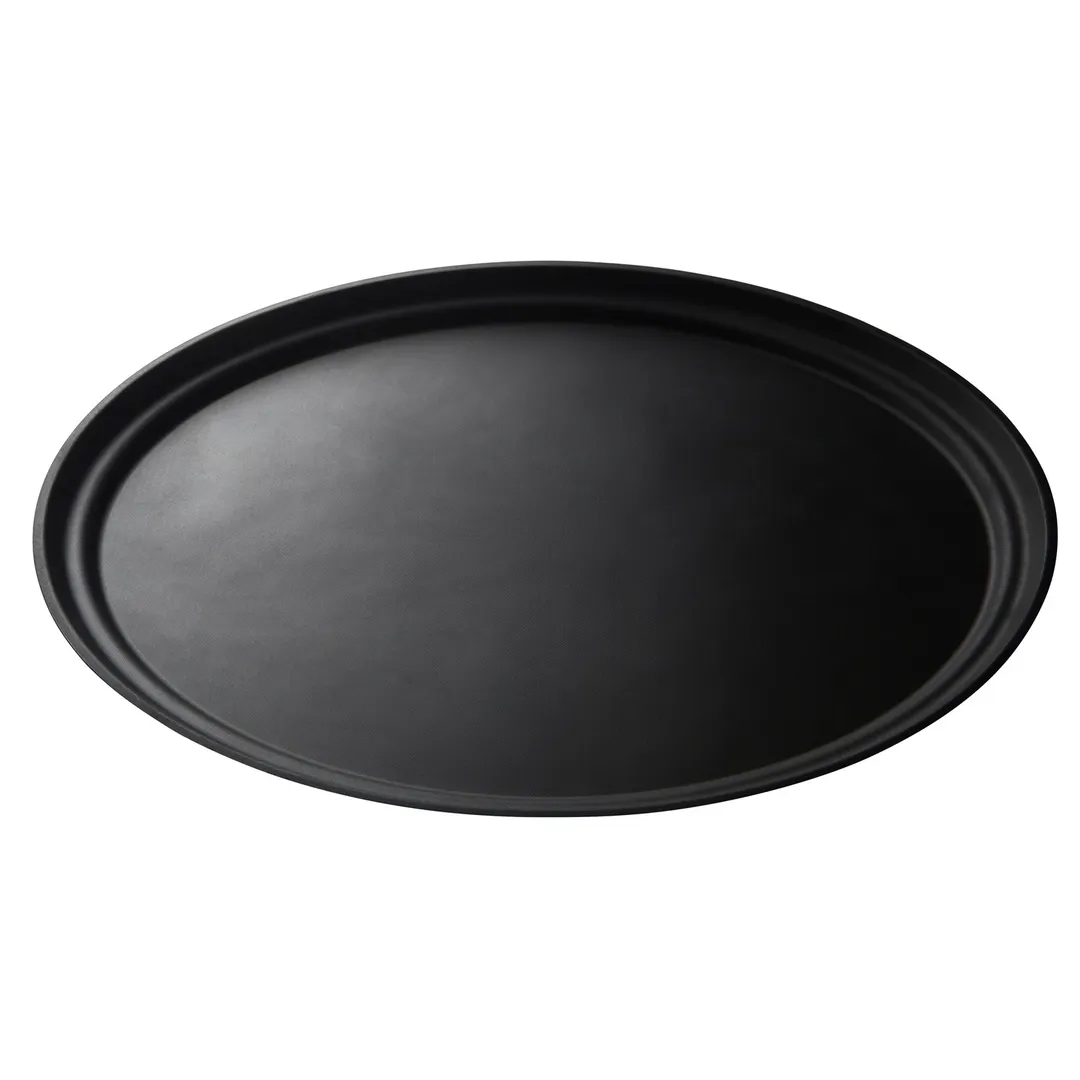 Cambro 2900CT110 Oval Non‑Slip Serving Tray, 23½" x 28⅞" Black Fiberglass, Dishwasher Safe, NSF Certified, Made in USA